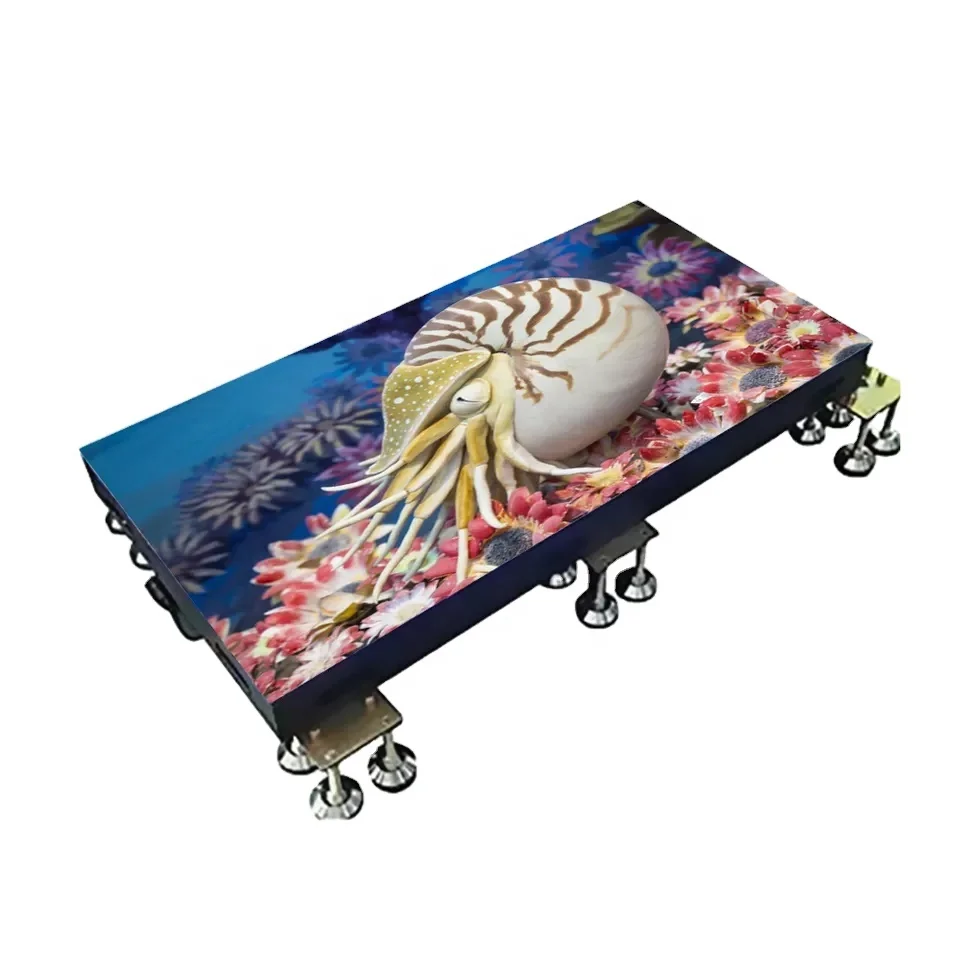 Portable 3d Infinity Mirror Video Light Wireless Magnetic Tiles Glass Panel Led Dance Floor For Wedding Party