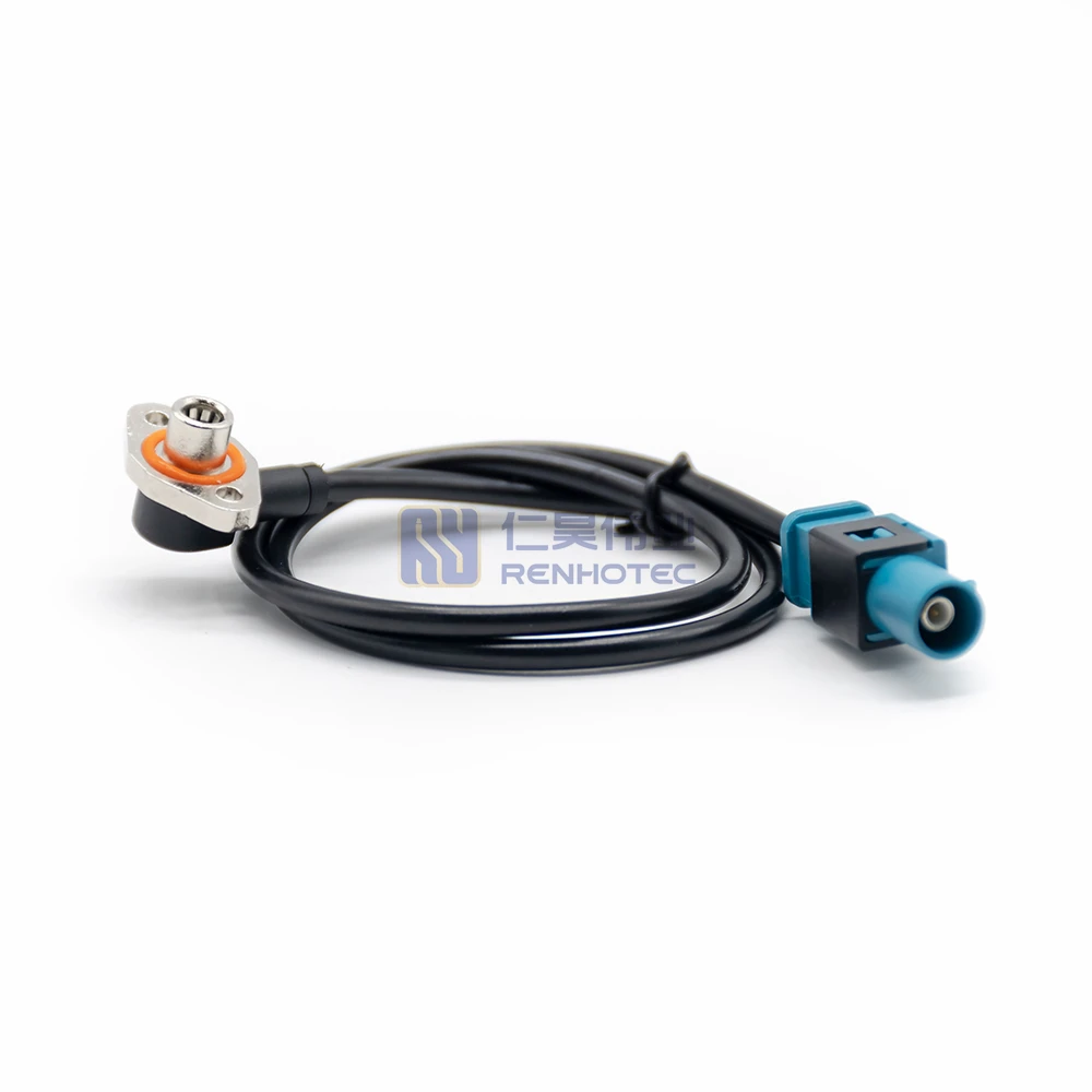Fakra Z Cable Fakra Z HSD Connector Male to Panel Mount Fakra Female Right Angle Cable with RG58