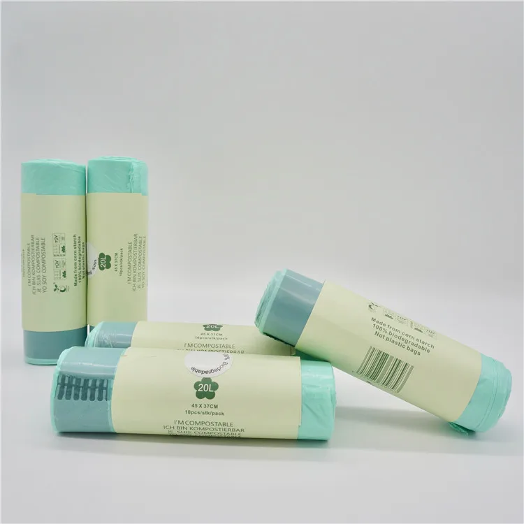 Wholesale high quality composable plastic trash bag drawstring garbage bag on roll