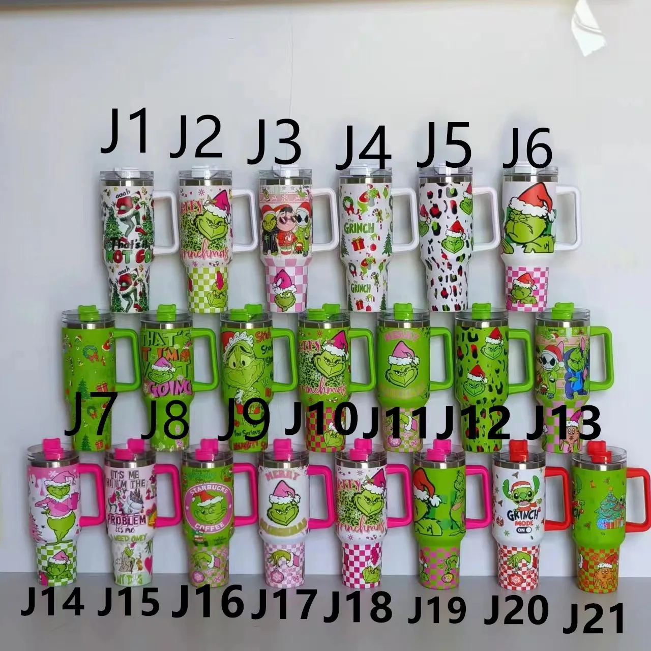 Grinch 40oz Car Cup Stainless steel thermos cup Large capacity 5D Christmas series Ge Ge Ice Bullion cup