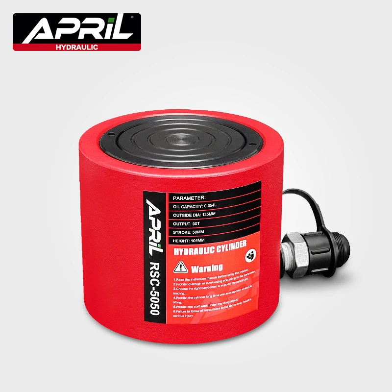 Low Height Hydraulic Cylinder RSC-5050 Hydraulic Jack with Tonnage of 50T, Work Travel of 50mm