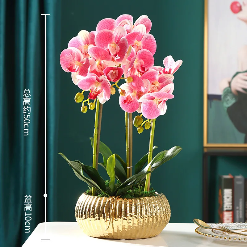 Factory wholesale decorative flower pots  with Phalaenopsis orchid  for floor   home  wedding decoration