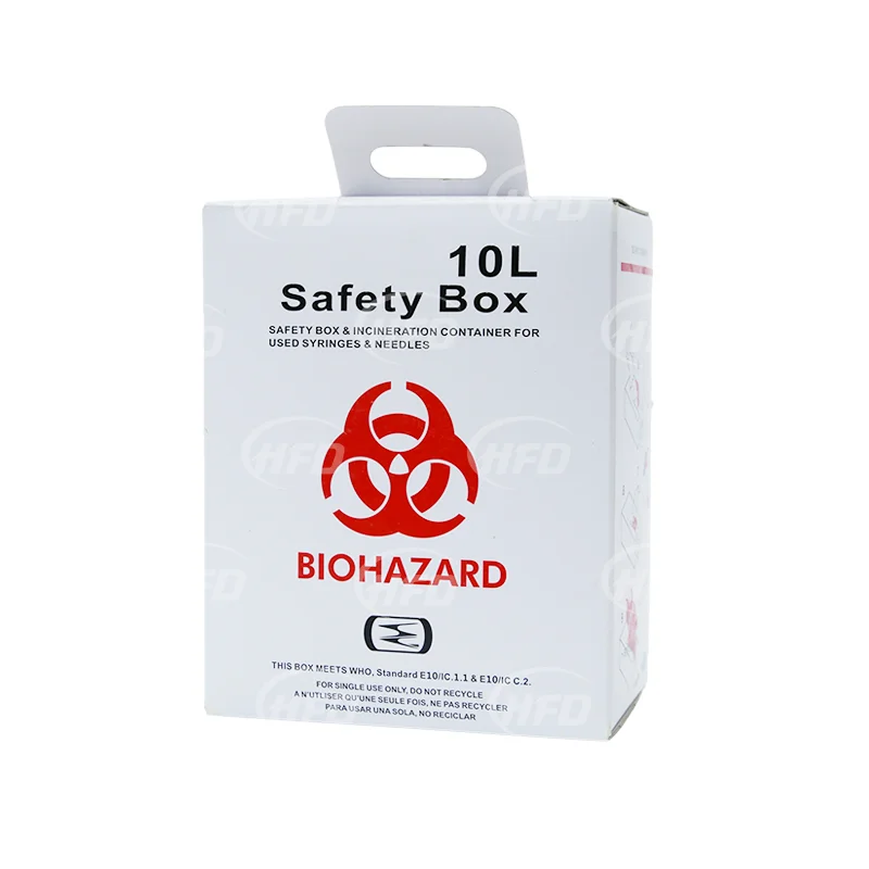 2023 New Design Wholesale 5L/7L/10L/15L/20L ISO 13485 Needle Disposal Sharps Box safety box