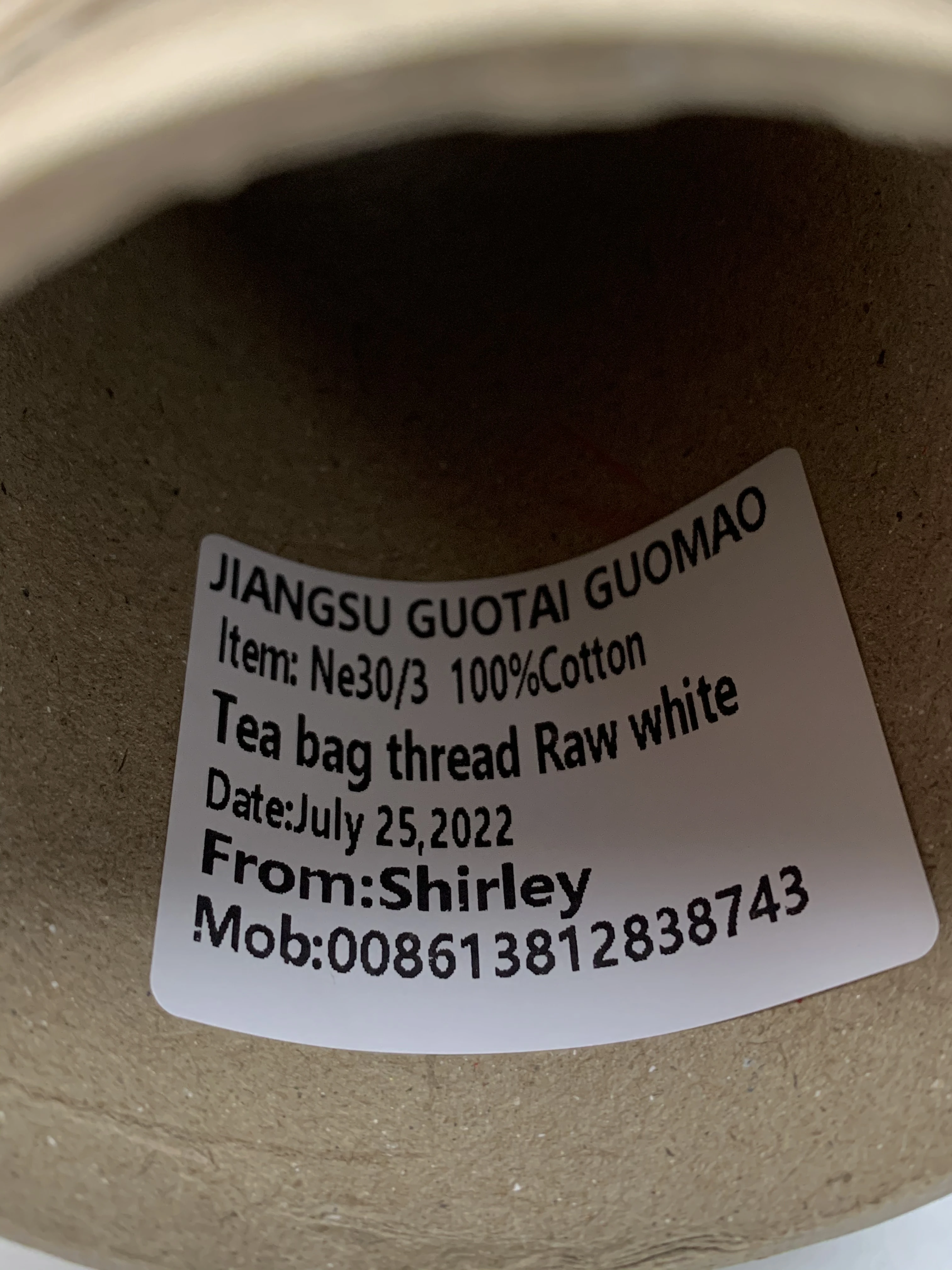 100% COTTON TEA BAG THREAD RAW WHITE HOT SALE