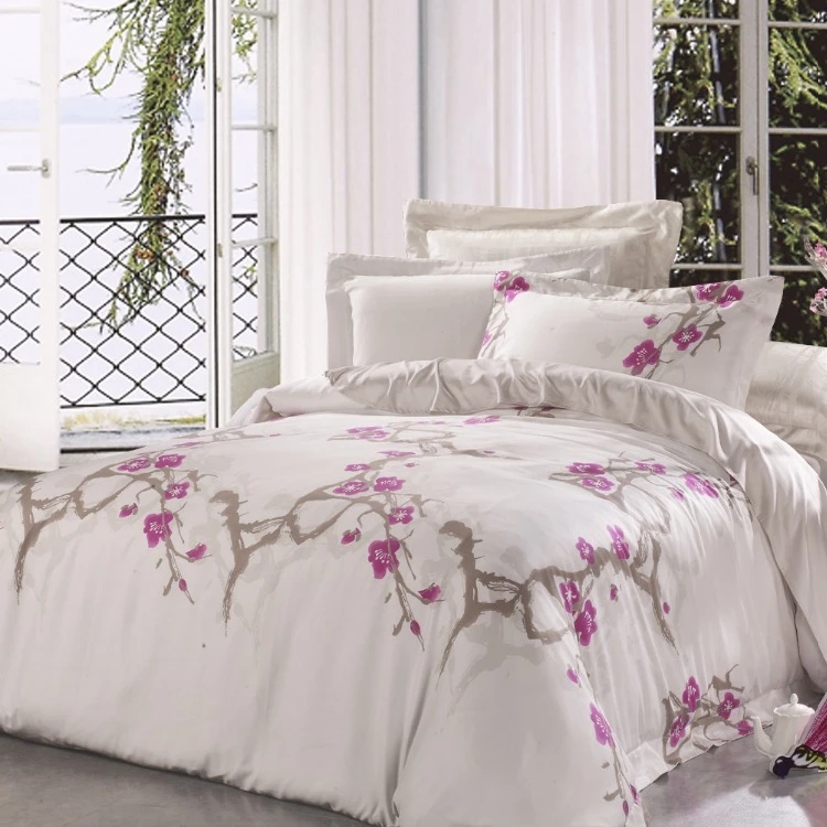 Twill microfiber material disperse print flower poly bed sheet custom print your own fabric