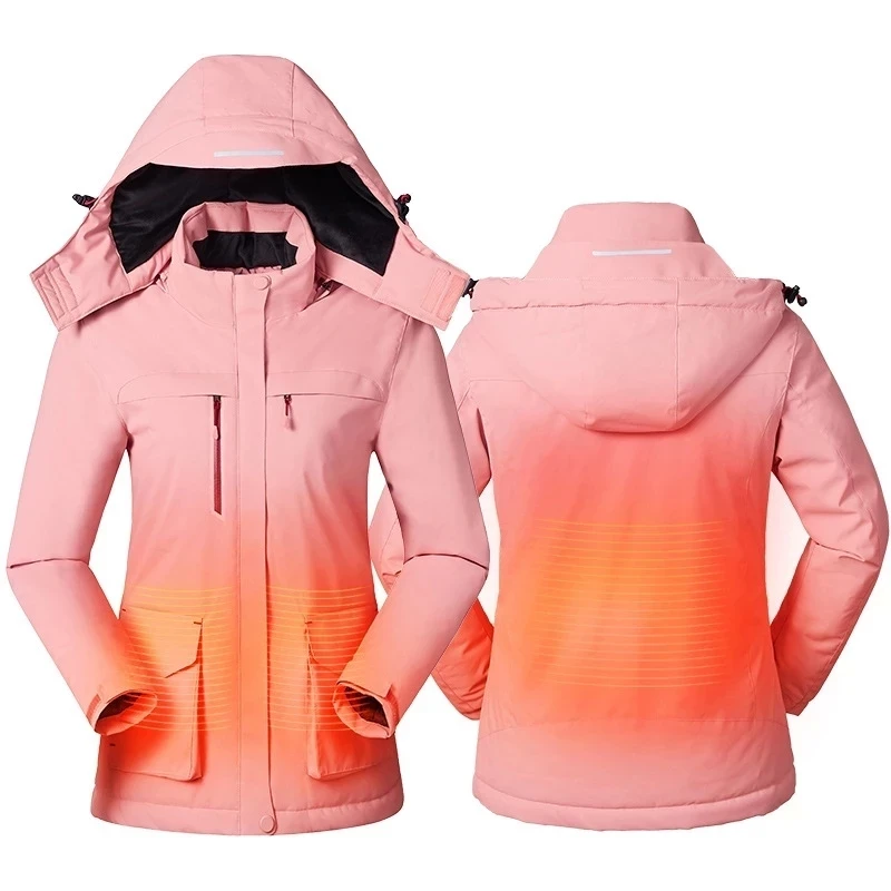 Unisex Winter Windproof Waterproof USB Heating Ski Jacket For Outdoor Sports