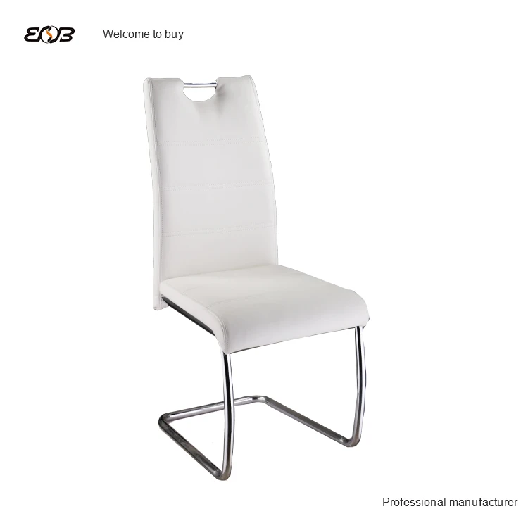 China Factory Supply Good Quality No Folded PU Dining Chair With Steel Tube Chromed Legs In Cheap Price