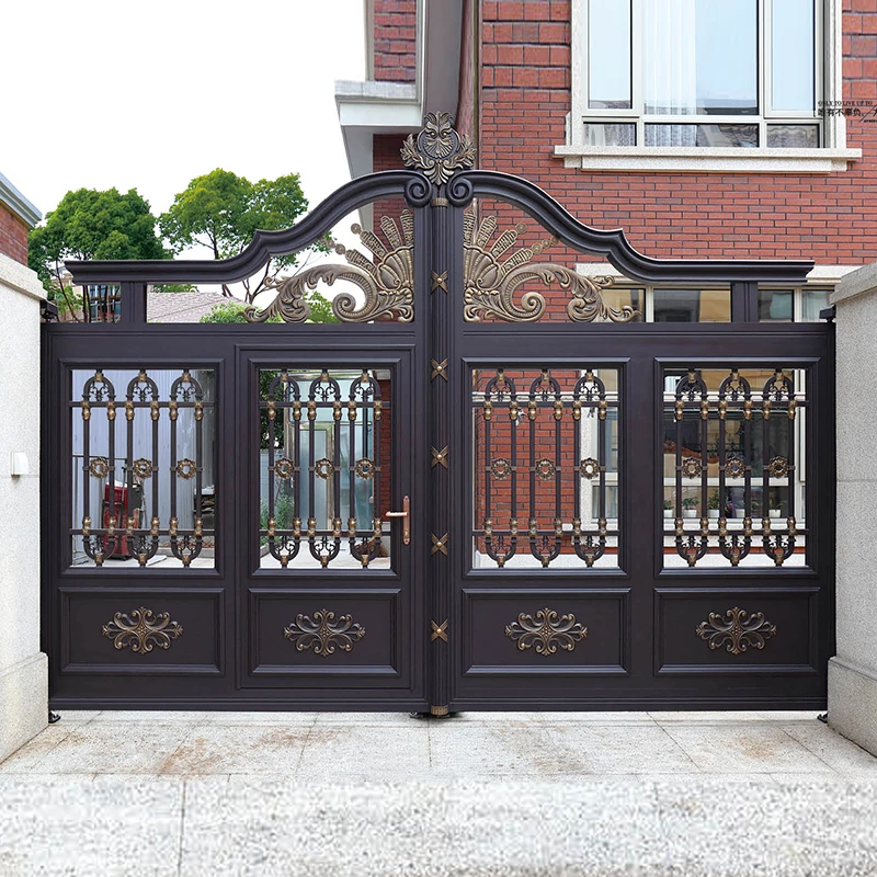2021 Rust-proof Cast Aluminum Double Door Patio Steel Garden Gate Door