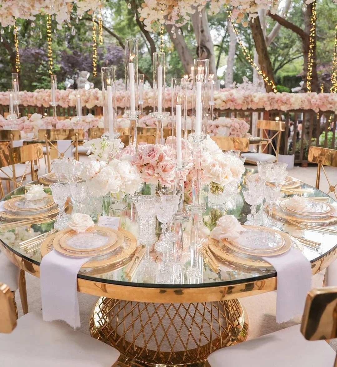 wedding cake stands event party dining table with 48 inches White SINTERED STONE top