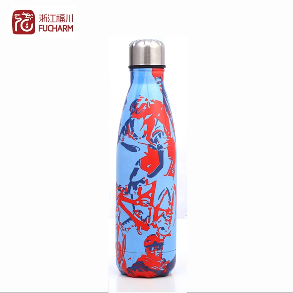 
Eco friendly Vacuum insulated cola shaped wooden pattern stainless steel thermo bottle 