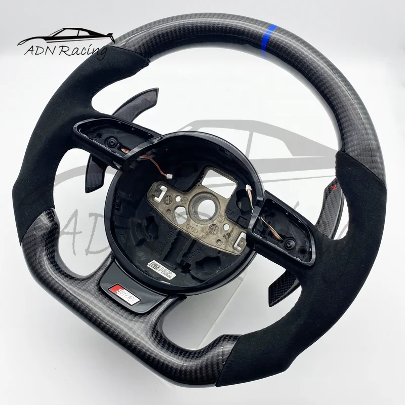 For AUDI B8.5 S4 S5 RS5 RS6 Q5 Q7 Carbon Fiber-Perforated Leather Steering Wheel