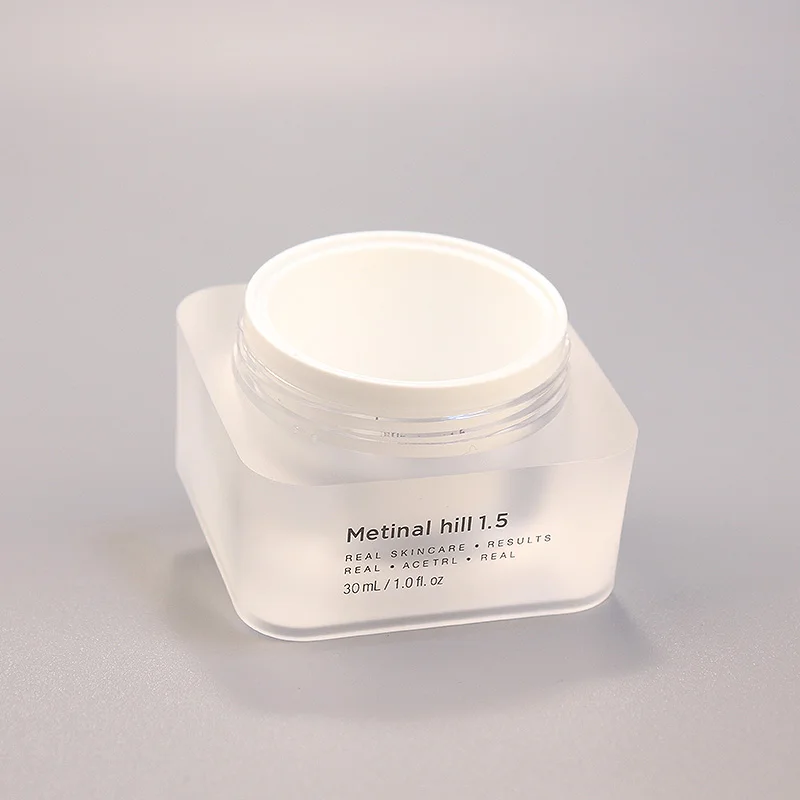 
High Quality Classic Design Square Cosmetic Cream Jar Acrylic Skin Care Cream Jar Crystal Double Wall Cosmetic Container 