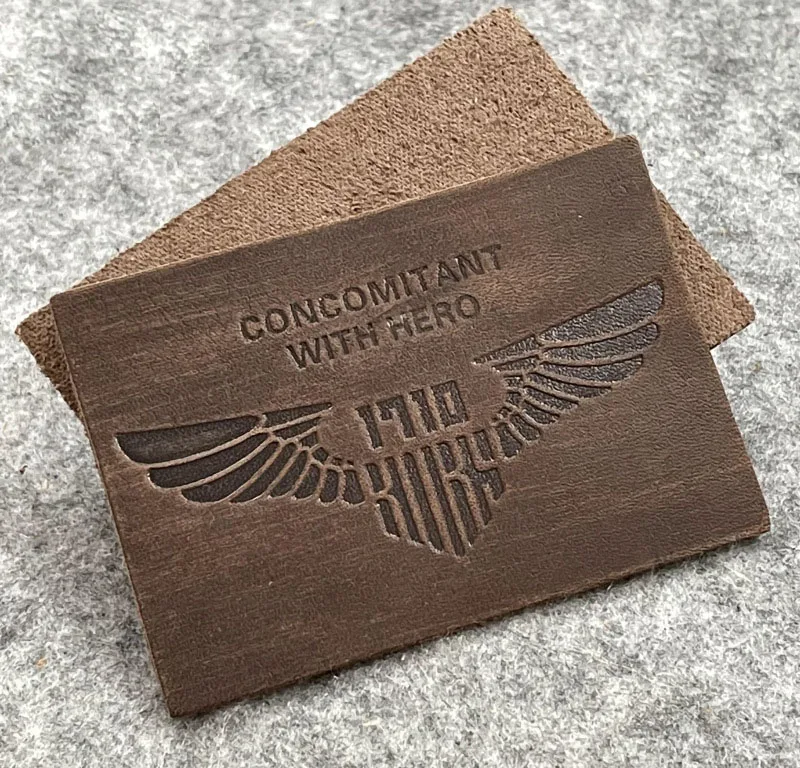 High Quality Custom Logo Debossed Sew On Genuine Tag Jeans Leather Patches Label for Clothing