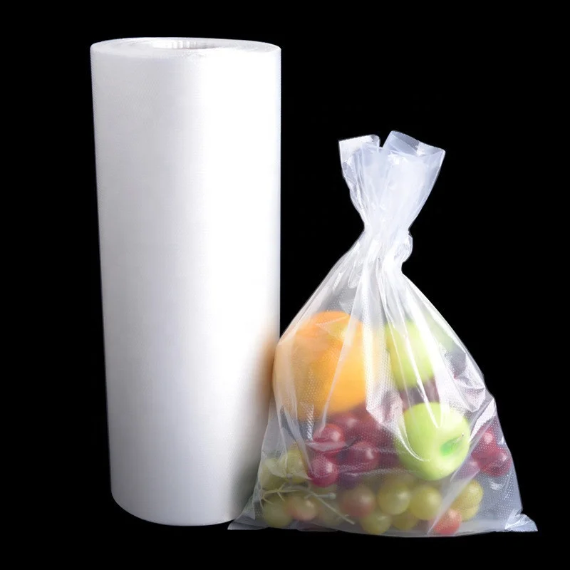 transparent poly HDPE  plastic food grade perforated   bags on roll  for supermarket vegetables fruit packing