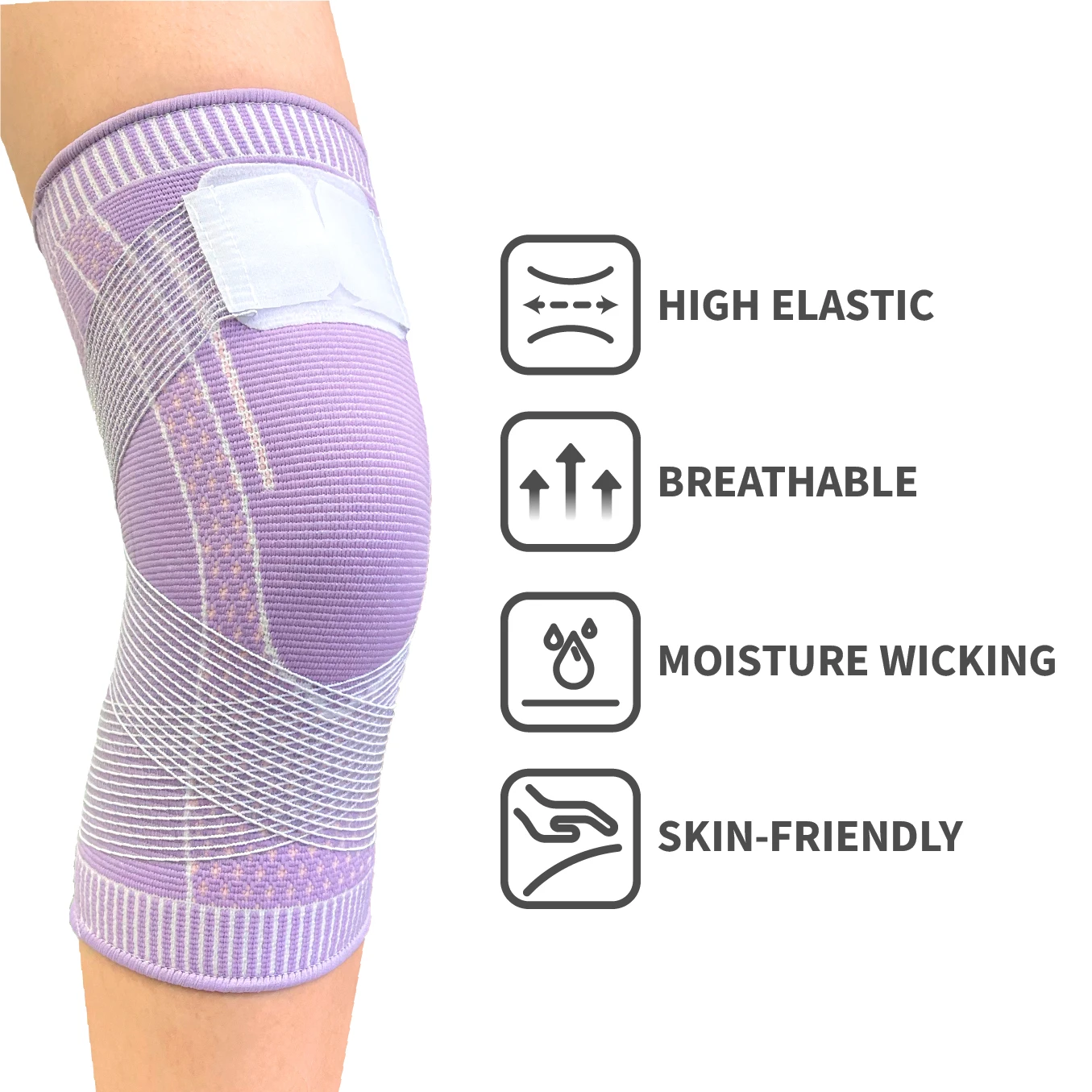 Wholesale Amazon hot-sale elastic compression knitting volleyball knee pads support sleeve knee brace