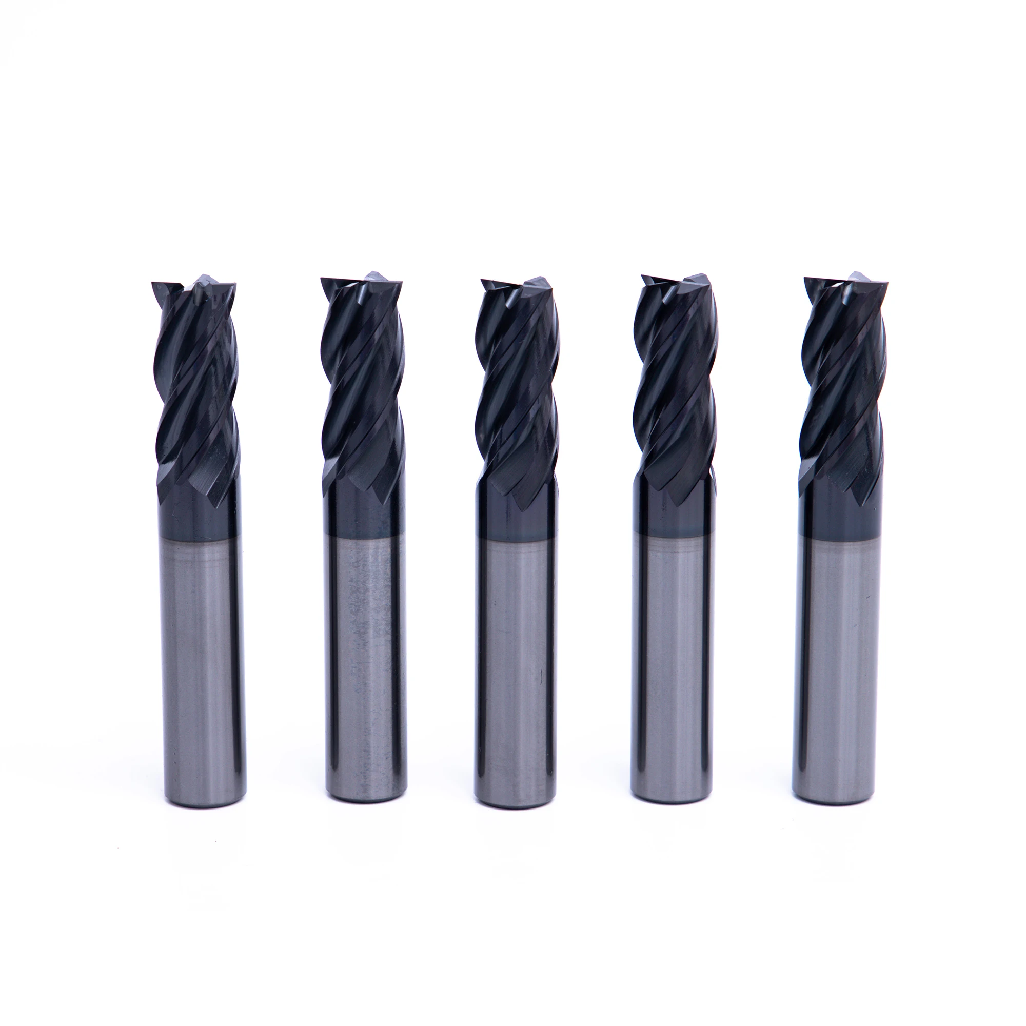 Hrc65 4 Flutes High Precision Flat Milling Cutter End Mill Blue Nano Coating Endmill