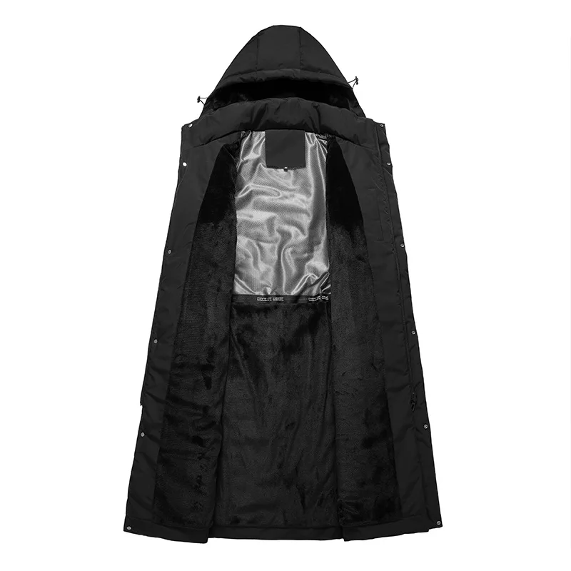 Waterproof Winter Coat Thick Cotton Jacket with Long Length Elegant Overcoat Style Extended Warm down Outerwear