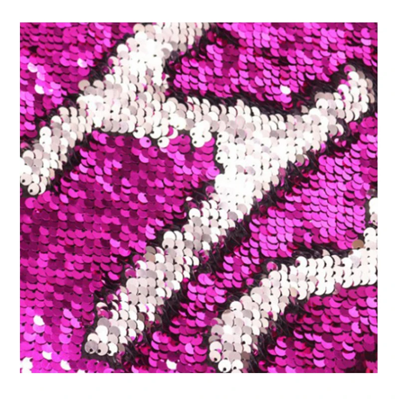 
5mm piece cloth 5mm partial hole double-color double-sided flip sequins cloth fish scale piece Zhu piece embroidered fabric 