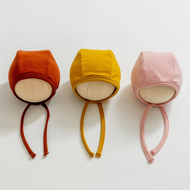 Solid Color Korean Style Photography Props Baby Autumn Winter Hat Cotton Bonnet Wholesale Cotton Hats