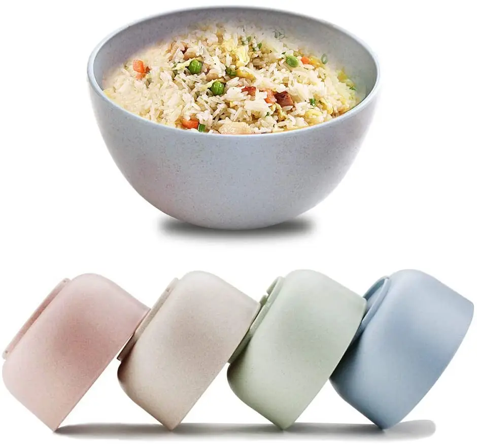 Wholesale Wheat Straw Colorful Bowls Bpa Free Microwavable Safe