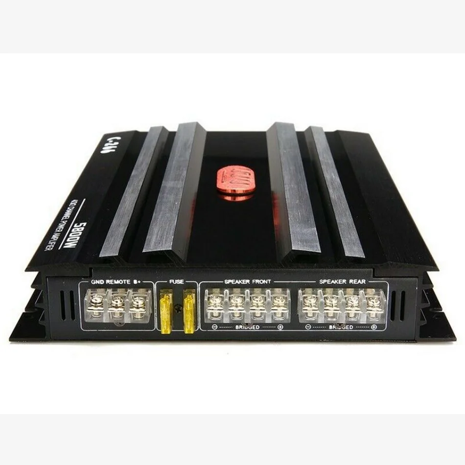 Car Amplifier Digital 4-channel Black Aluminum Alloy Car Suitable For Car Power Stereo Amplifier, Home High-power Audio