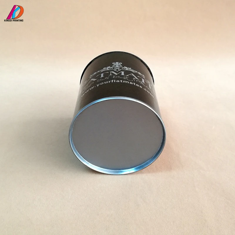 Eco friendly 100% recycled black color cardboard paper tube with custom logo