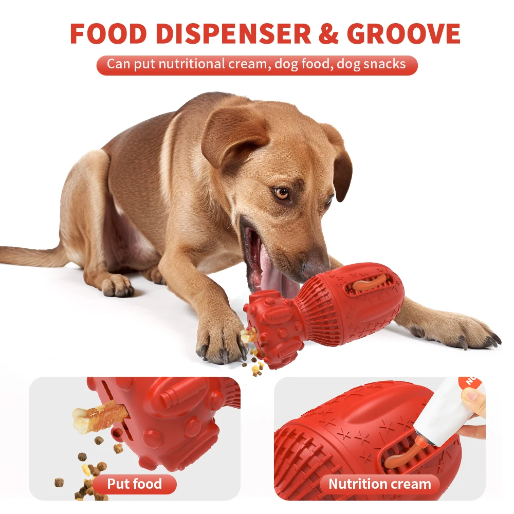 New Pet Product Eco Friendly Natural Rubber Indestructible Interactive Treat Dispenser Dog Chew Toy for Aggressive Chewer