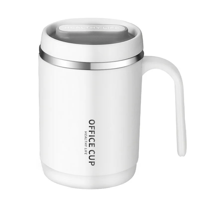 18/10 stainless steel office portable thermos cup food grade mug with lid and handle