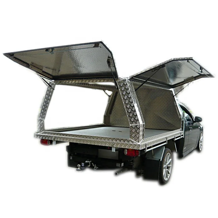 dual/single/extra cab aluminum ute tray and canopy with mud guards, tire carrier and toolbox for pickup truck