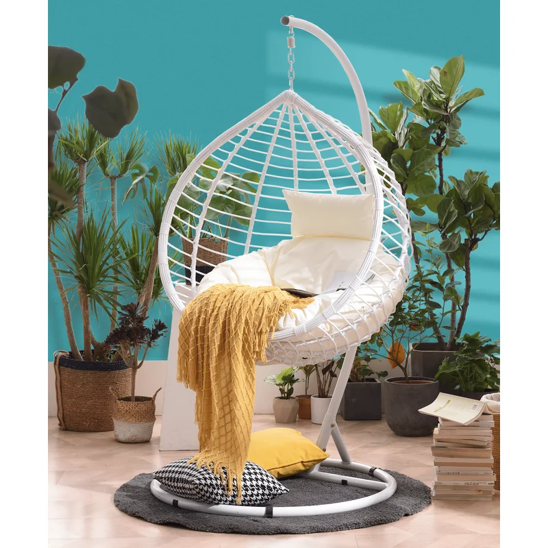 Wholesale Indoor Wicker Garden Metal Pod Outdoor Furniture Patio Hammock Nest Swing Hanging Rattan Egg Chair With Stand