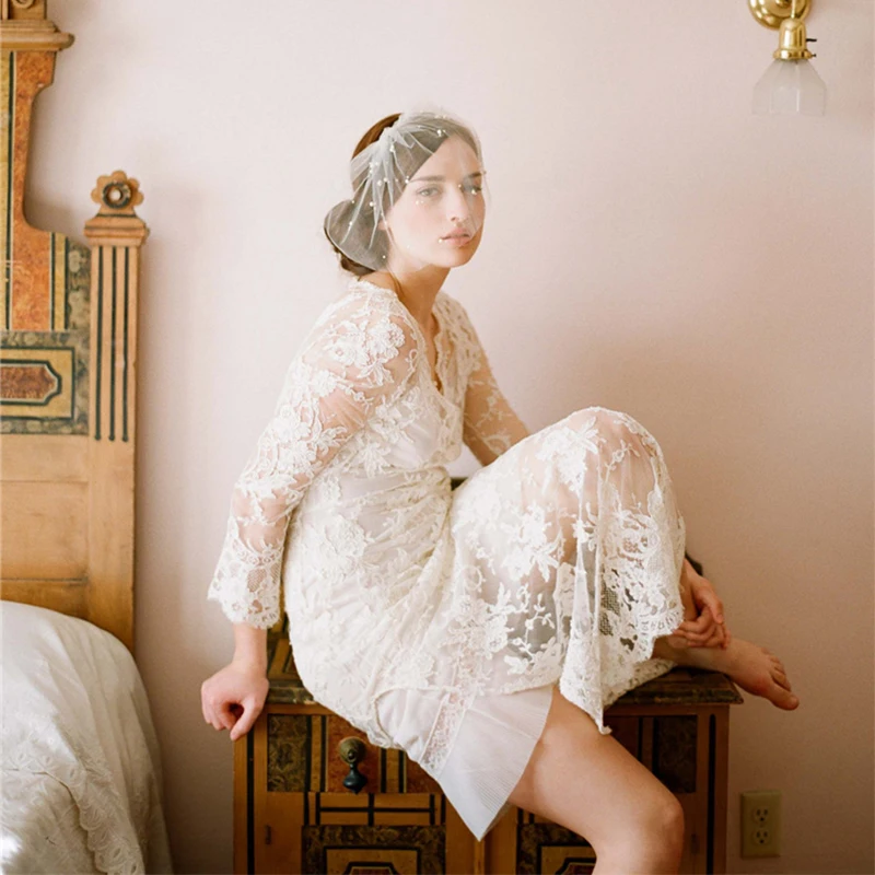 O921 wholesale women headband pearl bridal veil with comb cathedral wedding veil and Accessories