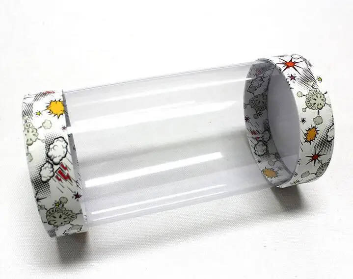 clear plastic cylinder round box tube with paper lid