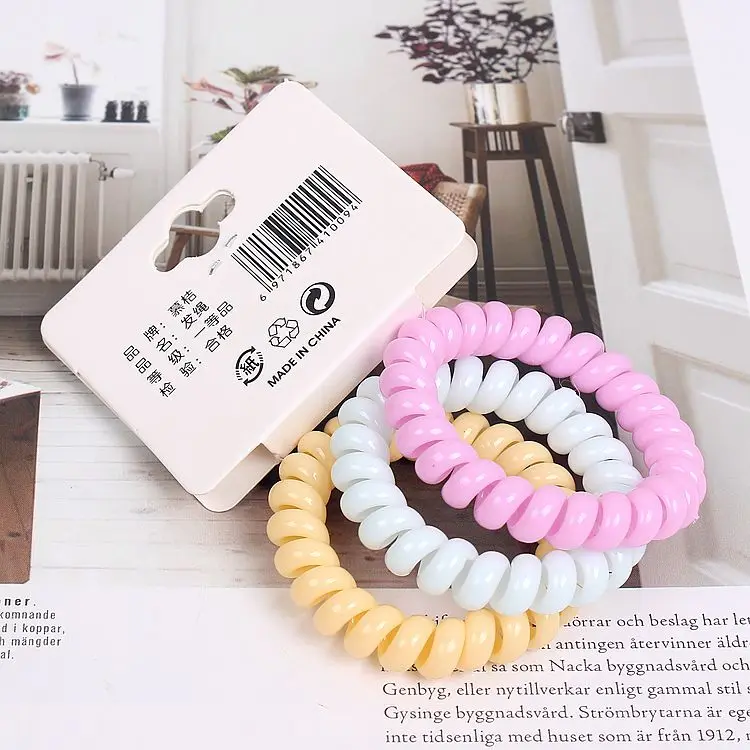 3-Piece Set of Telephone Wire Hair Ties Hair Accessories for Women and Girls for Shower Shampoo and Card Phone Line Hairband