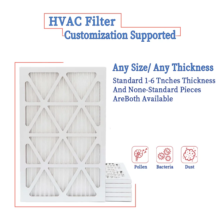 Air purifier 16x25x1 Paper frame merv 8 9 11 13 14 pleated ac furnace filter HVAC Industry HEPA Filter