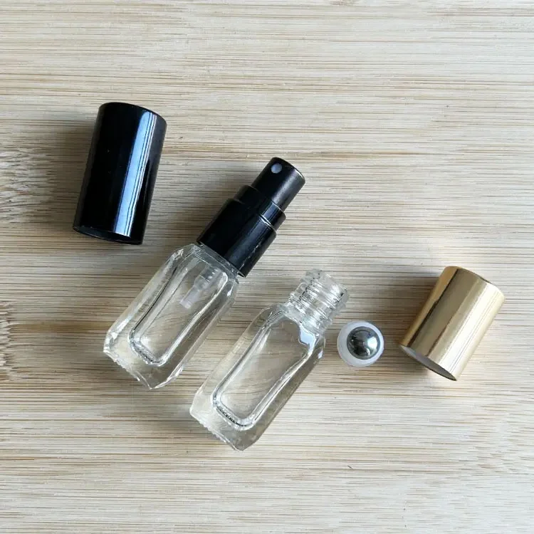 5 ml Hair Fragrance Sample Mist Atomizer Refillable Small Thick Rectangle Travel Mini Perfume Spray Bottle