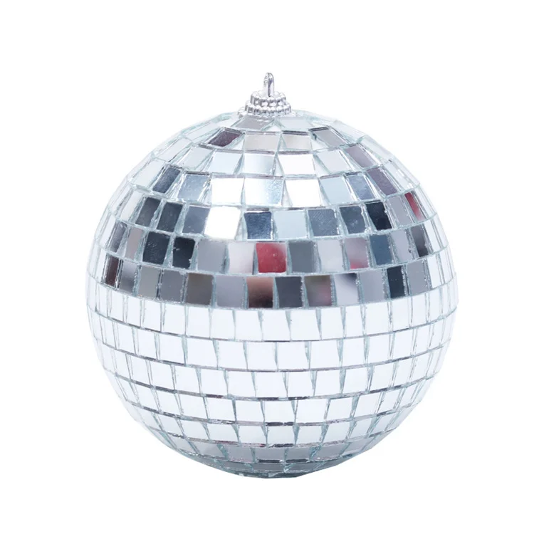 2021 Custom Christmas Decorations 2-80cm Gorgeous Silver Glass Foam Mirror Ball Bar Disco Ball New Year Wedding Cake Ornaments