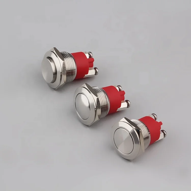 CMP Metal 19mm Momentary Push Button Switch Waterproof IP67 with Max. Voltage 250vac and Max. Current 5a