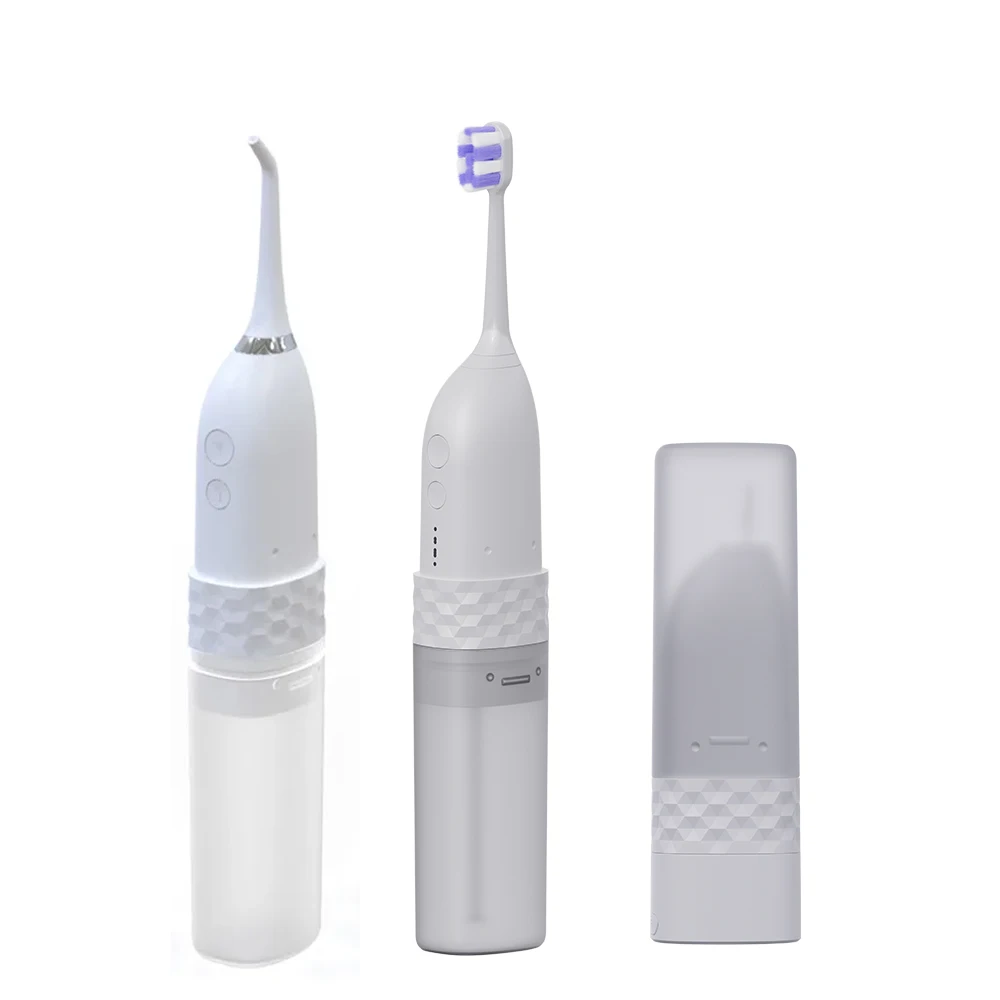 Portable Water flosser with Electric Toothbrush for Daily Clean,2 in 1 Teeth Cleaning Kit, Electric Toothbrush and flosser Combo