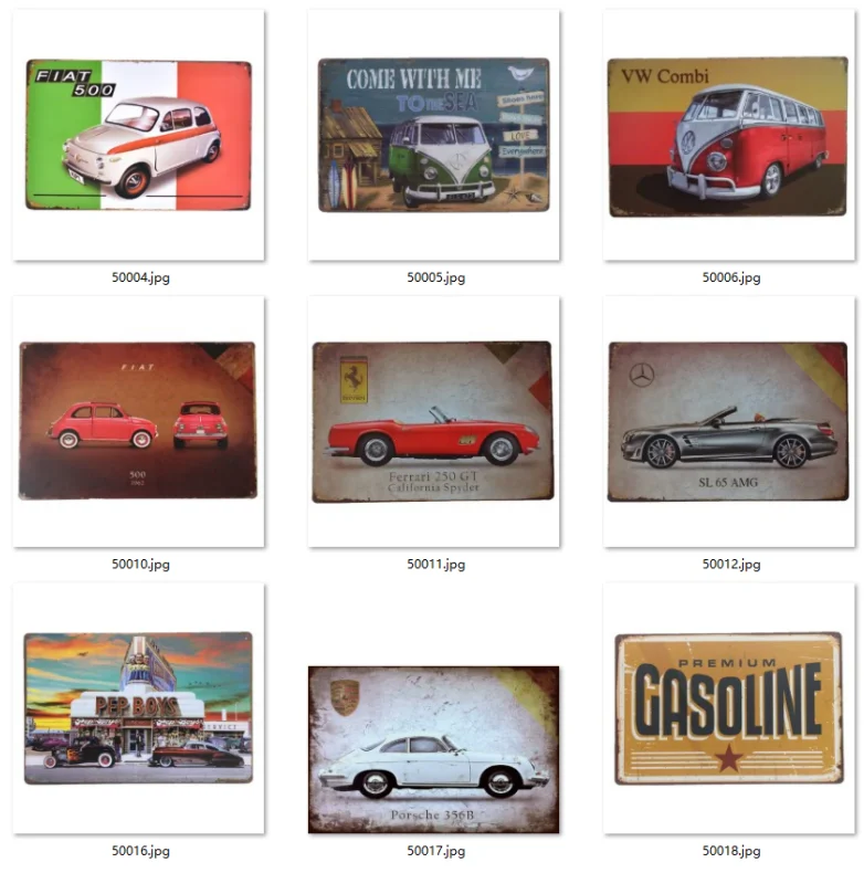 Wholesale Pub Restaurant Bar Wall Art Painting Bus Flat Metal Sign Indian Motorcycle Tin Signs