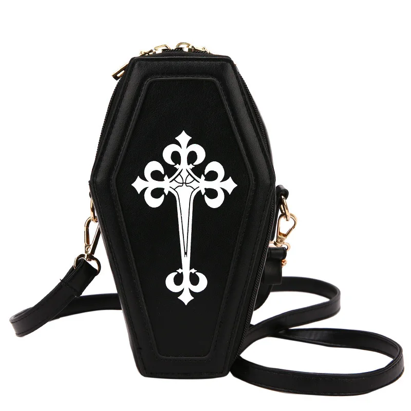 American Fashion Retro Dark Department Personality Cross Coffin Female Tide Pu Crossbody  Shoulder Bag Female