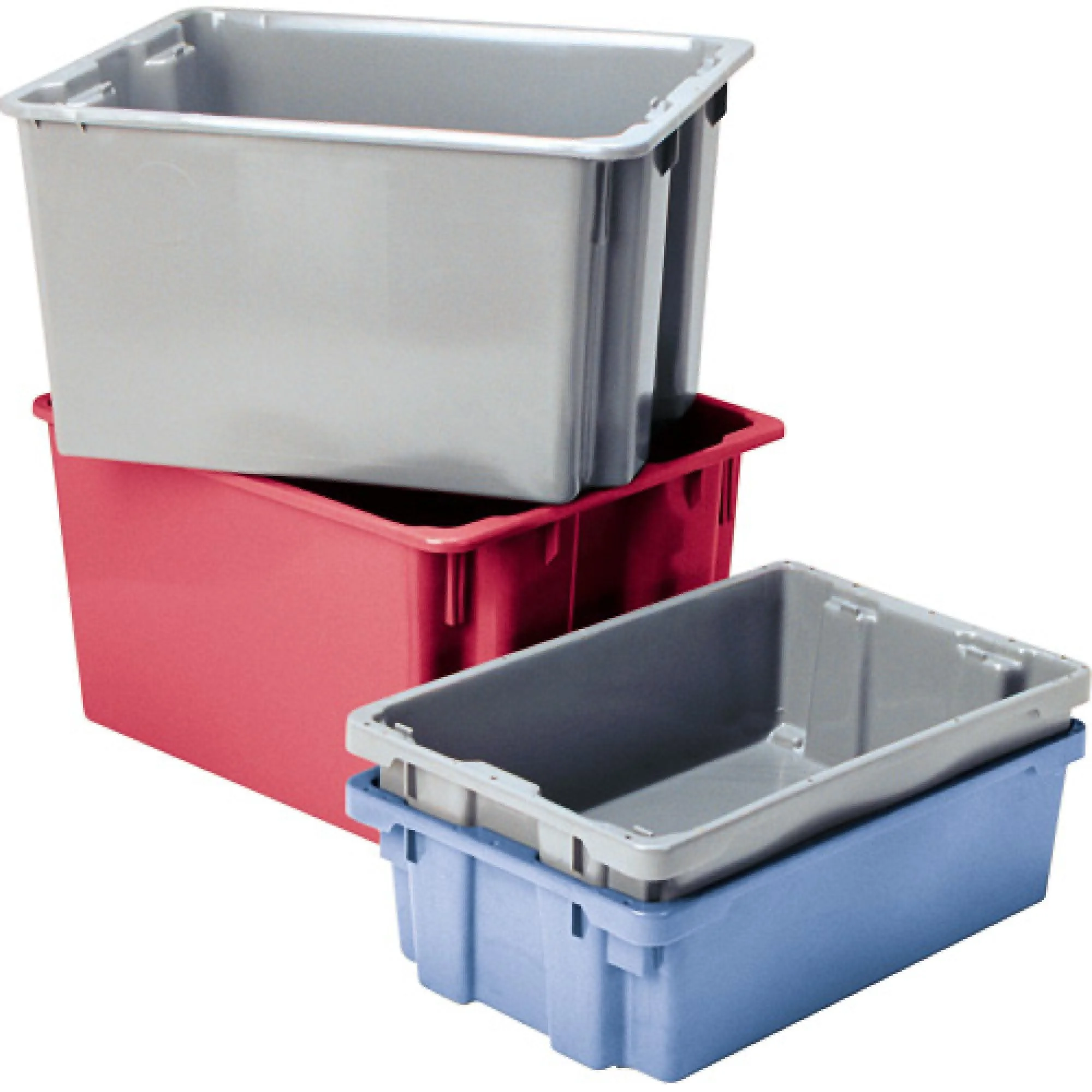 warehouse stack stackable plastic used parts picking storage bins