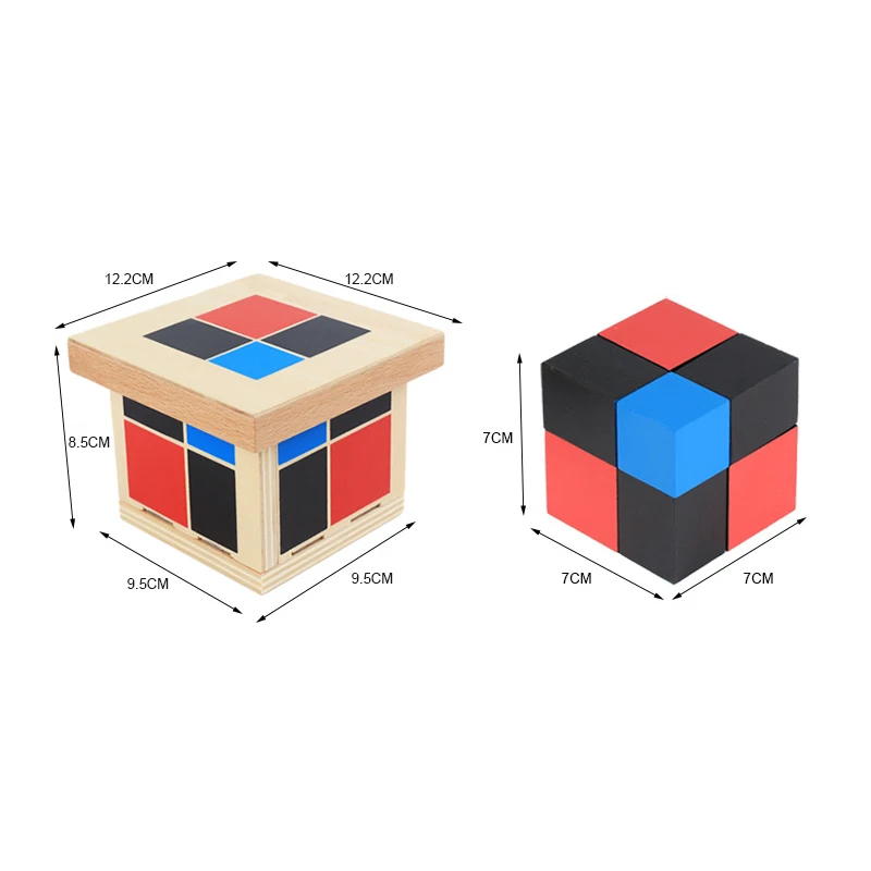 Монтессори Математические Игрушки Деревянный биномиальный куб математические материалы Дошкольное обучение игрушки для детей