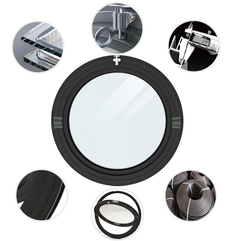 Aluminium Frame Double Glass Round Window Pivot Round Window