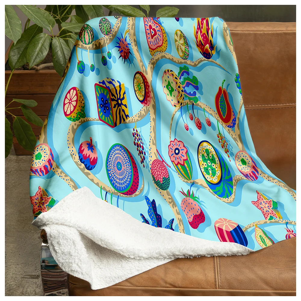 Korean Mink Blanket Home Decoration Soft Comforter Pattern Custom Printing Weather Cloud Sunshine Rainbow Throw Blanket