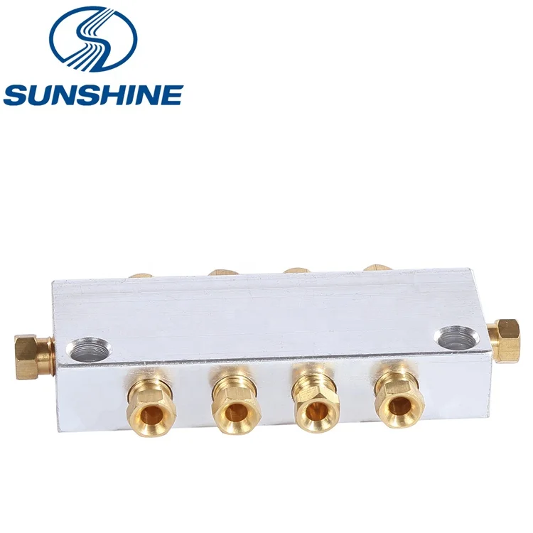 made in China lubrication pump oil distributor DE series resistance distributor SUNSHINE thin oil resistance lubrication system