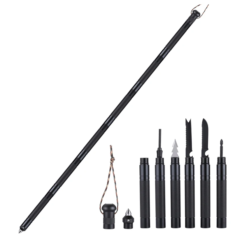 
Outdoor wilderness survival tool Alloy vehicle tactical self-defense folding canes Tactical walking stick 