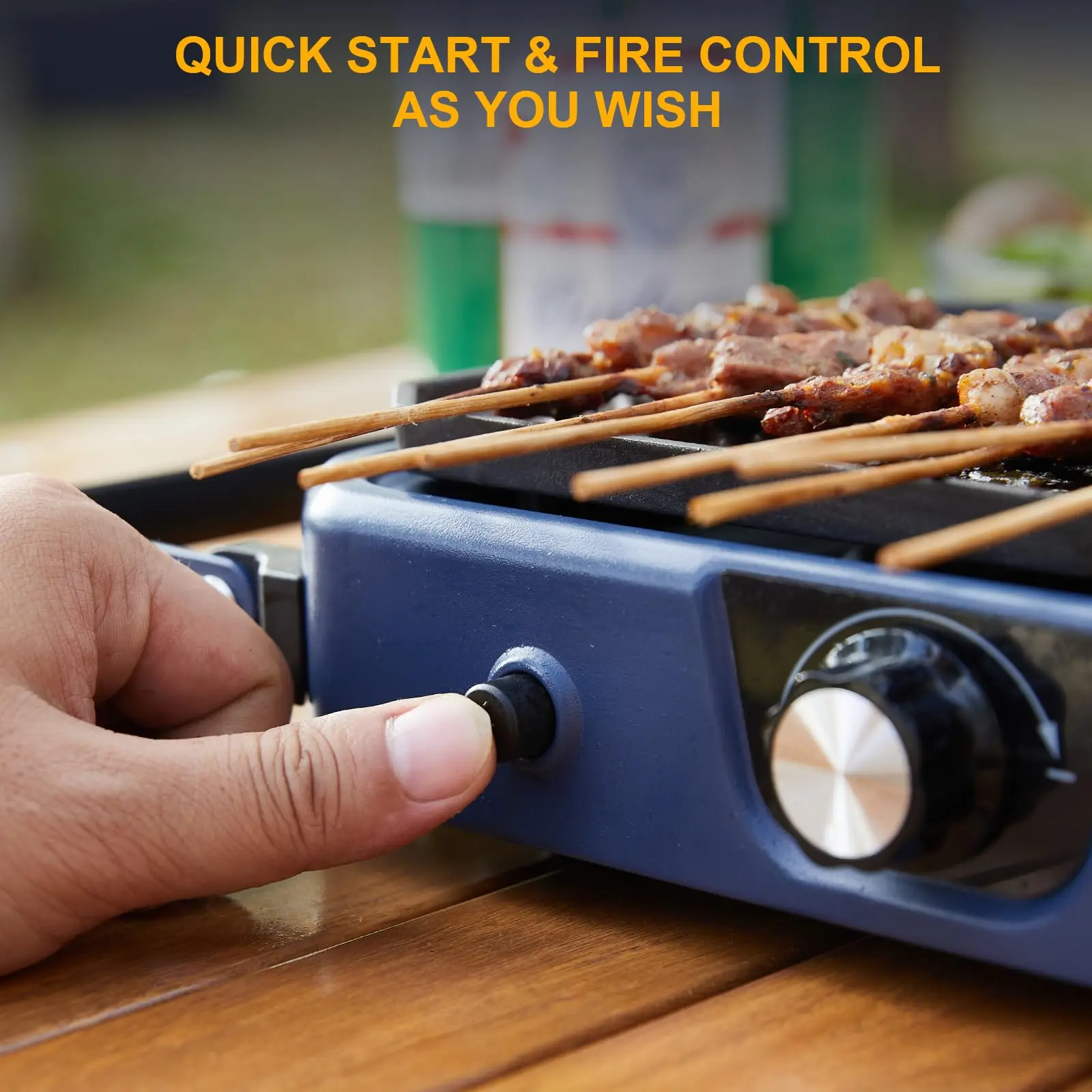 2 Burner Propane Camping Stove  Grill 16000 BTU Foldable Camp Stove Two Adjustable Burners Outdoor Travel Portable BBQ Stove