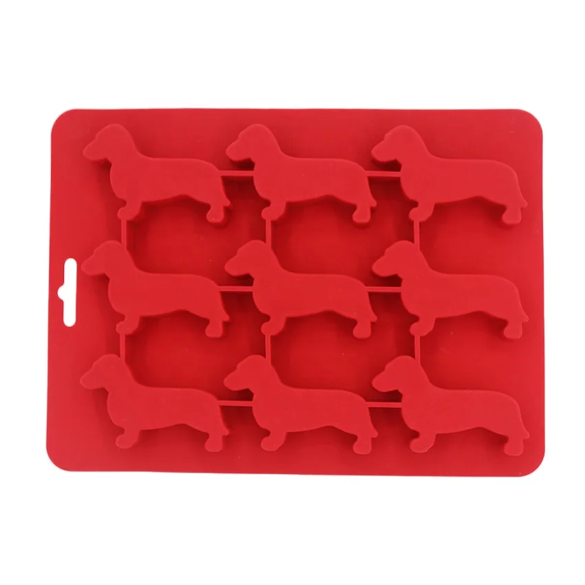 2021 silicone ice cube tray dog lovely Sausage dog shaped Ice Candy Chocolate Baking Mold
