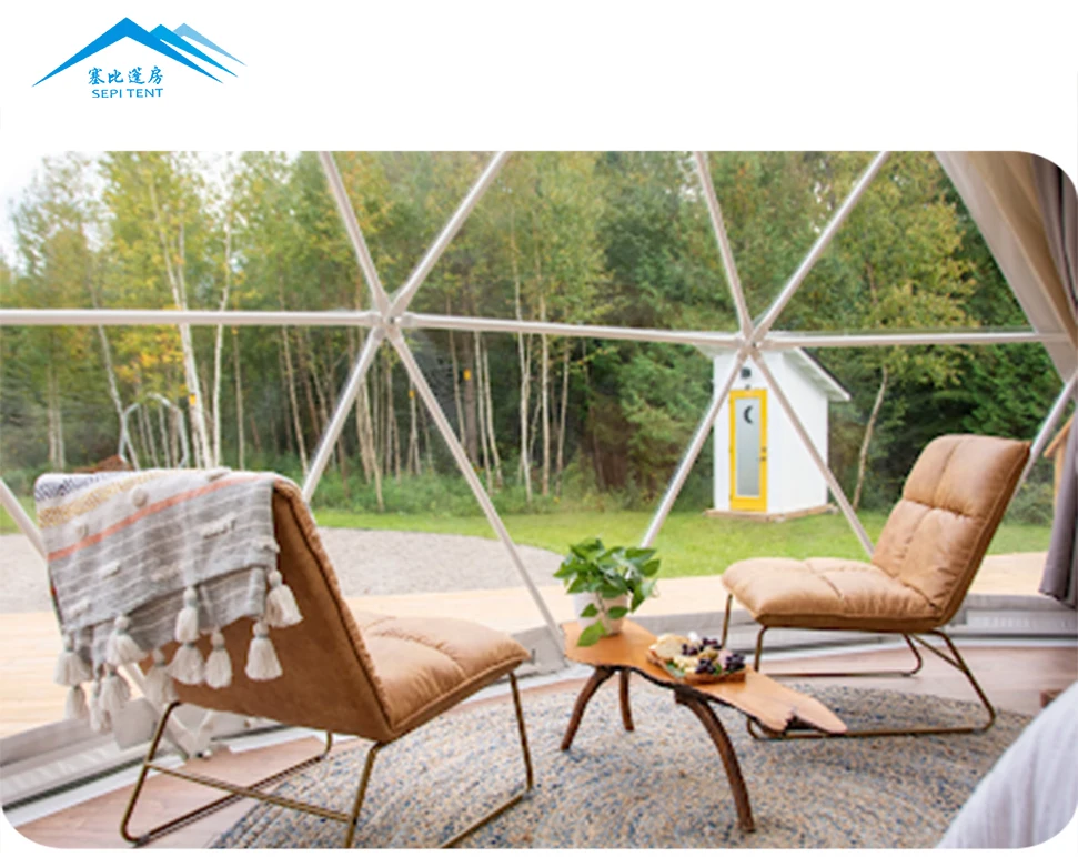 SEPI  Outdoor Hotel BBQ camping Geodesic Dome Tent With 850g PVC roof cover
