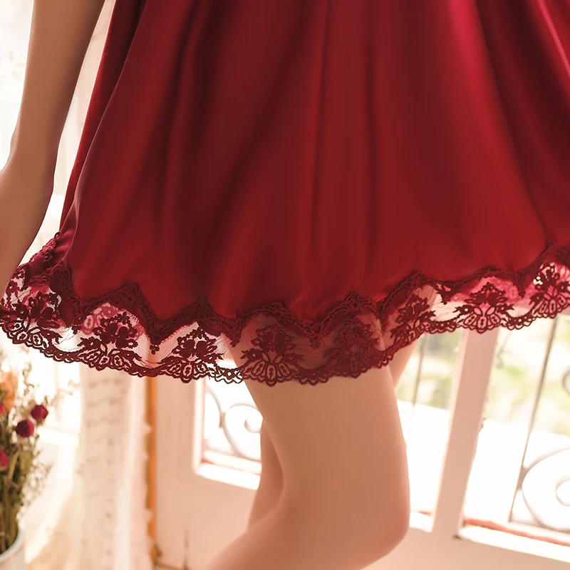 Satin Lace Suspender Nightdress 3 Piece Sets Home Wear Girl White Long Sleeve Sleep Nightgown Pajamas Bride Kimono Robe Set